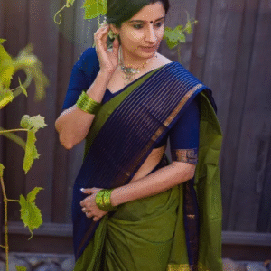 Green Aradhana Narayanapet Pure Cotton Saree with Running Blouse Piece – A Timeless Traditional Weave