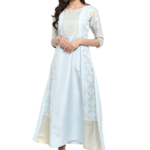 Sky Blue Printed Crepe Kurti – Effortless Elegance for Every Occasion