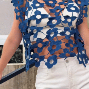 ๐ Bloomveil โ Sculpted Sheerness in Petal Blue